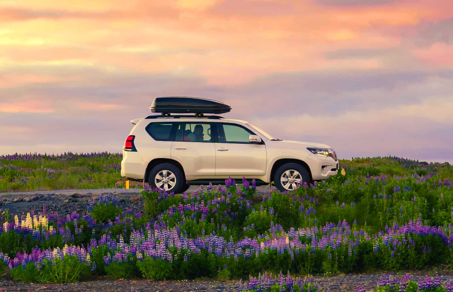 Toyota Land Cruiser 150. Un excellent choix de location 4x4 en Islande, conçu pour affronter les pistes F, les routes des hautes terres et les terrains en gravier difficiles, avec transmission intégrale et kilométrage illimité.